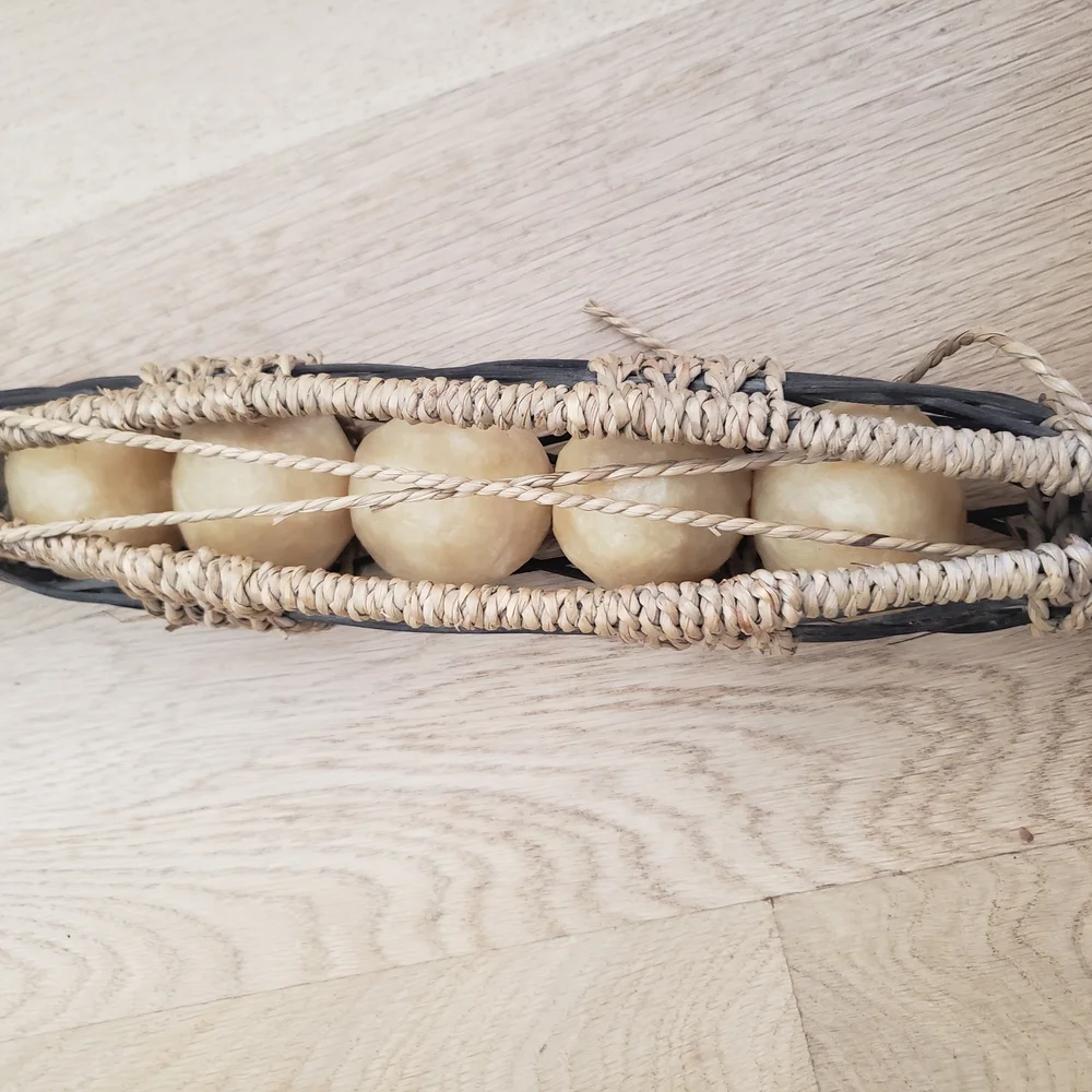 Vintage Aveda Woven Rattan‎ And Seagrass Basket With 5 Soap Spheres